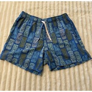 Men’s Bearbottom Tiki Pattern Swim Trunks Size Large